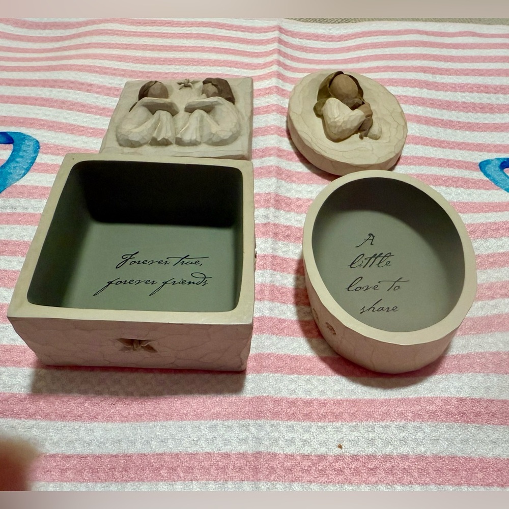 Willow Tree - 2 trinket‎ boxes - friendship